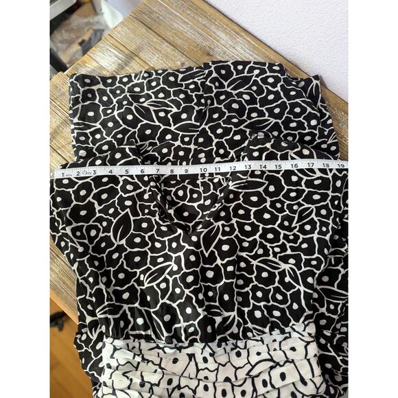 Vintage Jackie Bernard Dress Mid Length Floral Date Night Black White Womens 4 - Picture 12 of 12